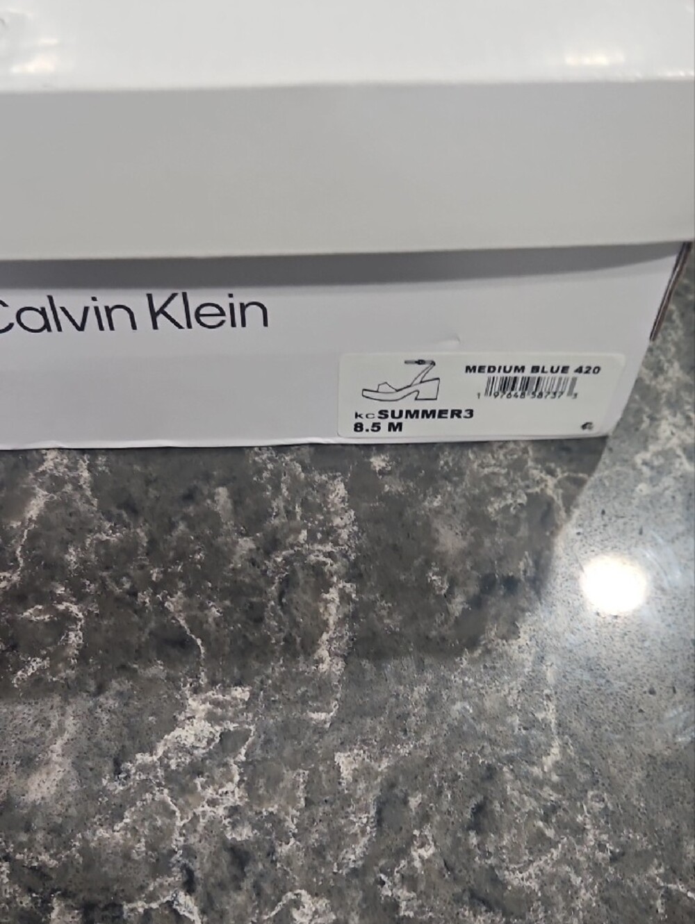 Calvin Klein Light Blue Denim Platform Sandals - Picture 10 of 10